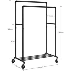 Songmics Garderobenständer HSR60B, Bis 110 Kg, Mit Rollen, Metall, Schwarz 17 Songmics Garderobenständer HSR60B, Bis 110 Kg, Mit Rollen, Metall, Schwarz -Maul Shop 7359847900f0ea3b99f35f35b11a644406afa8ee garderobenstaender songmics hsr60b bis 110 kg