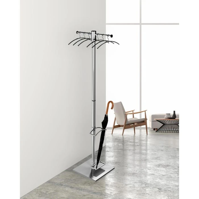 Kerkmann Garderobenständer G12E, 6906, Mit 6 Kleiderbügeln, Edelstahl, Silber 4 Kerkmann Garderobenständer G12E, 6906, Mit 6 Kleiderbügeln, Edelstahl, Silber – Bild 2