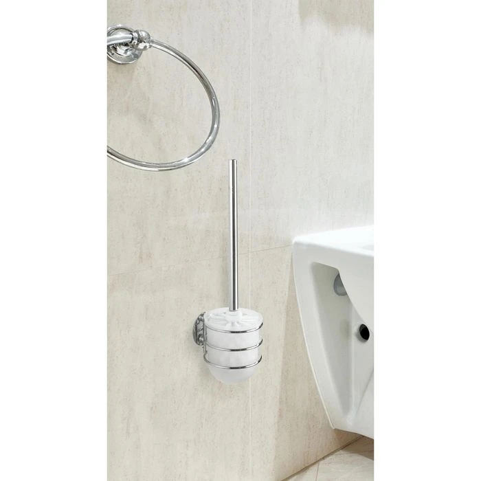 Wenko WC-Bürste Turbo-Loc, Weiß, Bürstenhalter Aus Glas, Zur Wandmontage 3 Wenko WC-Bürste Turbo-Loc, Weiß, Bürstenhalter Aus Glas, Zur Wandmontage – Bild 2