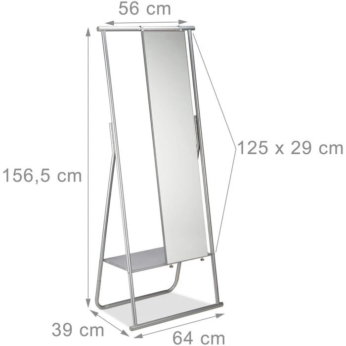 Relaxdays Garderobenständer 10022580, Mit Ablage & Spiegel, Metall, Silber 10 Relaxdays Garderobenständer 10022580, Mit Ablage & Spiegel, Metall, Silber – Bild 8