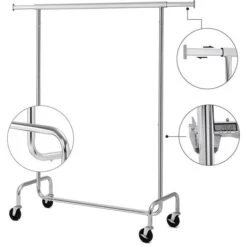 Songmics Garderobenständer HSR11S, Bis 130 Kg, Mit Rollen, Ausziehbar, Metall, Silber -Maul Shop 7f3da9d318ae4d71535498bcd7acfcfa441a54ad garderobenstaender songmics hsr11s bis 130 kg