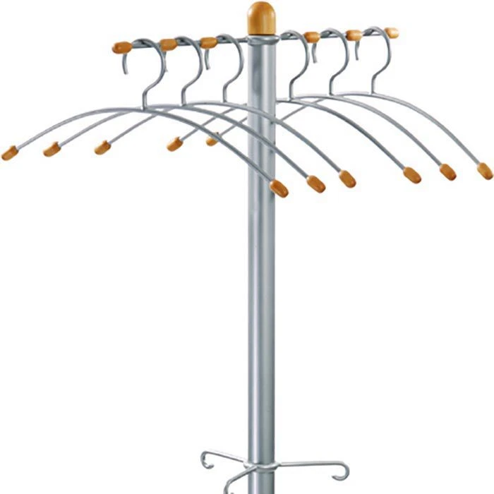 Alco Garderobenständer 2805, Mit 3 Haken Und 6 Kleiderbügeln, Metall, Silber 5 Alco Garderobenständer 2805, Mit 3 Haken Und 6 Kleiderbügeln, Metall, Silber – Bild 3