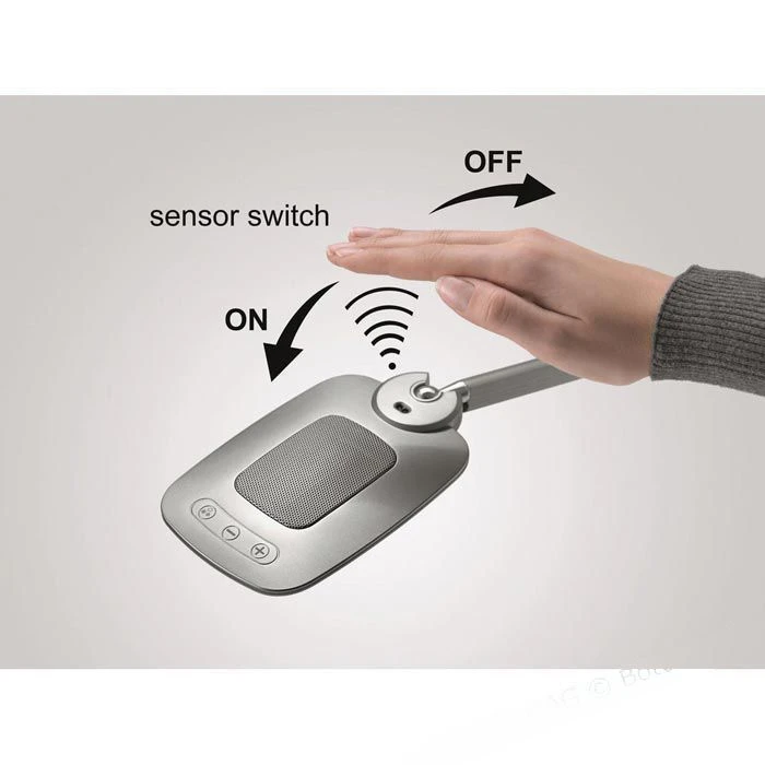 Hansa Schreibtischlampe LED E-Motion, Dimmbar, Silber, Sensorschalter, Standfuß 5 Hansa Schreibtischlampe LED E-Motion, Dimmbar, Silber, Sensorschalter, Standfuß – Bild 3