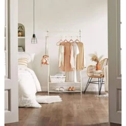 Songmics Garderobenständer HSR07W, Mit Schuhablage, Metall, Weiß 13 Songmics Garderobenständer HSR07W, Mit Schuhablage, Metall, Weiß -Maul Shop 85cc235561af0de927ce2bc9cf6bea770b48455d garderobenstaender songmics hsr07w