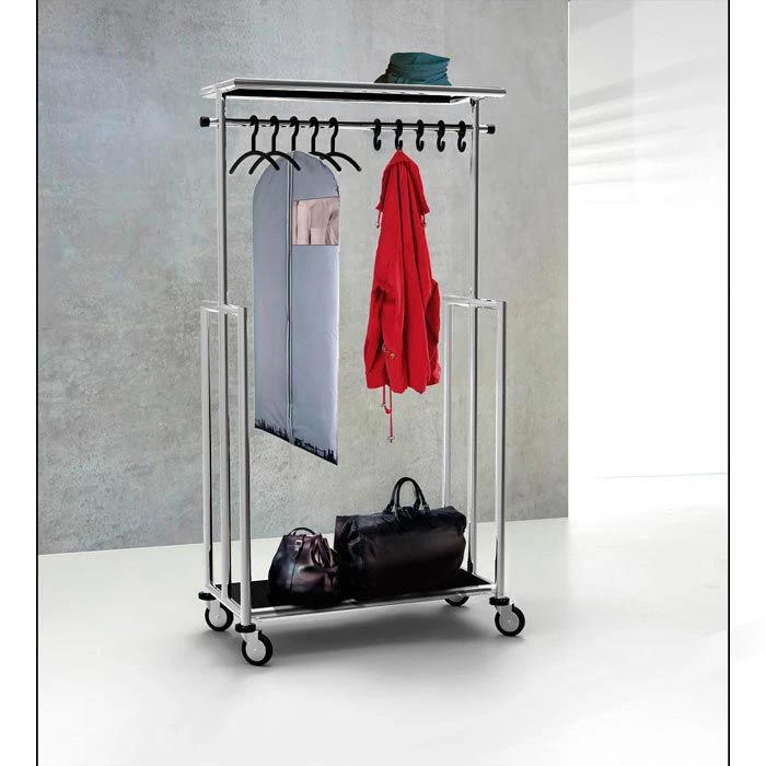 Kerkmann Garderobenständer Jupiter, 6180, Mit Rollen Und Ablagen, Metall, Silber 4 Kerkmann Garderobenständer Jupiter, 6180, Mit Rollen Und Ablagen, Metall, Silber – Bild 2