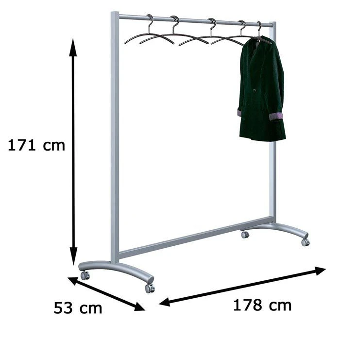 Kerkmann Garderobenständer Event, 6030, Mit Rollen, Metall, Silber 4 Kerkmann Garderobenständer Event, 6030, Mit Rollen, Metall, Silber – Bild 2