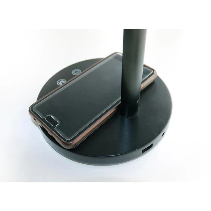 Unilux Schreibtischlampe Diva Schwarz, Dimmbar, USB, Qi-Ladegerät, Mit Standfuß 4 Unilux Schreibtischlampe Diva Schwarz, Dimmbar, USB, Qi-Ladegerät, Mit Standfuß – Bild 2