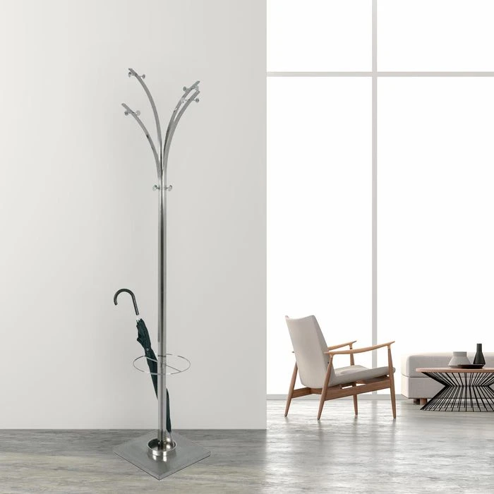 Haku-Möbel Garderobenständer 89776, Mit 12 Haken, Metall, Silber 4 Haku-Möbel Garderobenständer 89776, Mit 12 Haken, Metall, Silber – Bild 2