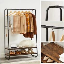 Vasagle Garderobenständer RGR112B01, Vintage, Mit 2 Ablagen, Bis 170 Kg, Metall / Holz, Braun 16 Vasagle Garderobenständer RGR112B01, Vintage, Mit 2 Ablagen, Bis 170 Kg, Metall / Holz, Braun -Maul Shop 9603b55be873ae6c3627cd24dd6a925615e8098b garderobenstaender vasagle rgr112b01 vintage