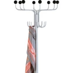 Kerkmann Garderobenständer Rondo, 6082, Mit 16 Haken, Metall, Alusilber / Schwarz -Maul Shop 962e1c7c54143581403388437658544d82eb422c garderobenstaender kerkmann rondo 6082