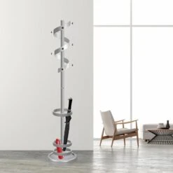 Kerkmann Garderobenständer Nivo, 6106, Mit 10 Haken, Metall, Alusilber -Maul Shop 9a67d0df0cf869b73e79e00cde76d120559d370c garderobenstaender kerkmann nivo 6106