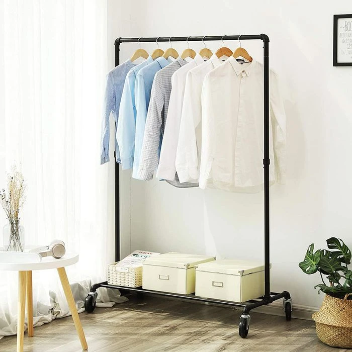 Songmics Garderobenständer HSR61BK, Bis 90 Kg, Mit Rollen, Metall, Schwarz 4 Songmics Garderobenständer HSR61BK, Bis 90 Kg, Mit Rollen, Metall, Schwarz – Bild 2