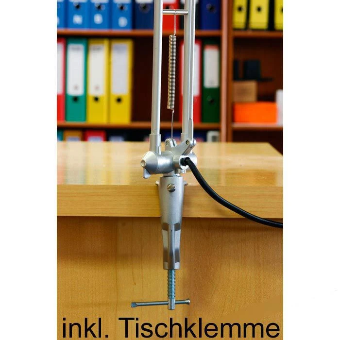 Alco 9026 Schreibtischlampe Silber Tischklemme 5 Alco 9026 Schreibtischlampe Silber Tischklemme – Bild 3