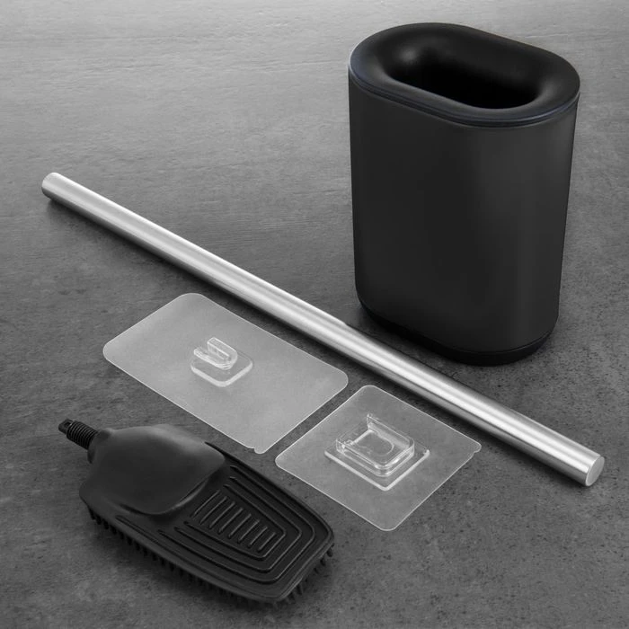 Bremermann WC-Bürste WC-Garnitur Barbena, Schwarz, Bürstenhalter Aus Edelstahl, Zur Wandmontage 9 Bremermann WC-Bürste WC-Garnitur Barbena, Schwarz, Bürstenhalter Aus Edelstahl, Zur Wandmontage – Bild 7