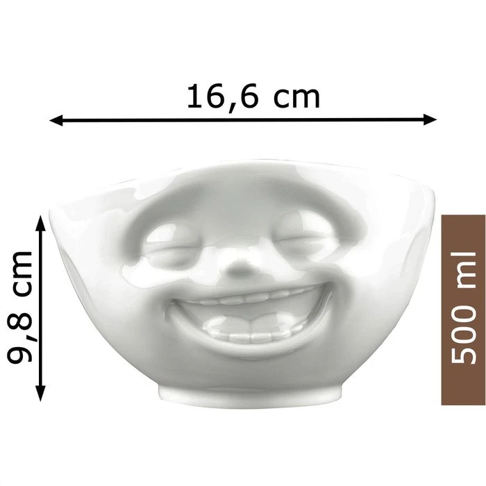 FIFTYEIGHT Müslischale Lachend, Porzellan, Weiß, 16,6cm 4 FIFTYEIGHT Müslischale Lachend, Porzellan, Weiß, 16,6cm – Bild 2