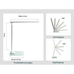 Unilux Schreibtischlampe Popy LED, Dimmbar, Weiß, Mit Standfuß -Maul Shop a712a7386a76826c882e738f8a423f4e08c8dfa3 schreibtischlampe unilux popy led