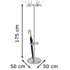Kerkmann Garderobenständer Public, 6796, Mit 18 Haken, Metall, Alusilber -Maul Shop acd2563097dcbf46fb40cb779e8632f32e37932d garderobenstaender kerkmann public 6796