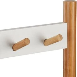 Relaxdays Garderobenständer 10027500, Mit Ablage & 5 Haken, Bambus, Natur / Weiß -Maul Shop ae17f9a97e7fbfca74ed73f1a149001a44363342 garderobenstaender relaxdays 10027500