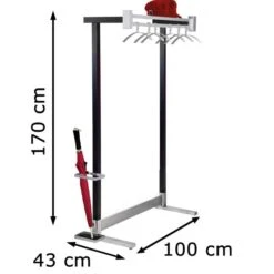 Kerkmann Garderobenständer Montana, 6553, Mit Hutablage, Metall, Schwarz / Silber 11 Kerkmann Garderobenständer Montana, 6553, Mit Hutablage, Metall, Schwarz / Silber -Maul Shop afe2b987d4335c9589e1734458ec82898a77ec7c garderobenstaender kerkmann montana 6553