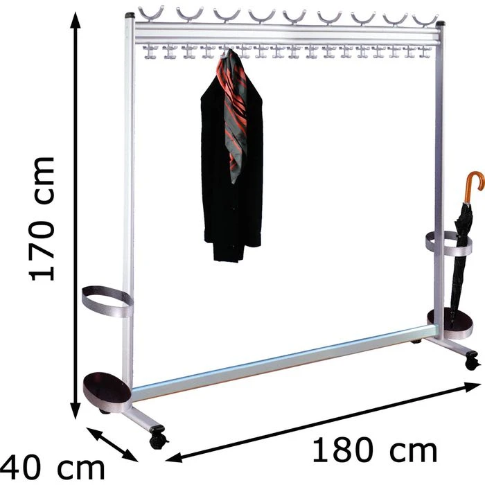 Kerkmann Garderobenständer Multiline, 6758, Mit Rollen, Metall, Silber 7 Kerkmann Garderobenständer Multiline, 6758, Mit Rollen, Metall, Silber – Bild 5