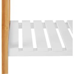 Relaxdays Garderobenständer 10024984, Mit 2 Ablagen & 4 Haken, Bambus, Natur / Weiß -Maul Shop b744d19debf2c22e0bd787bac172869216938a63 garderobenstaender relaxdays 10024984