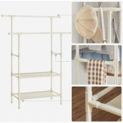 Songmics Garderobenständer RDR02WT, Bis 70 Kg, Mit 2 Kleiderstangen Und 2 Ablagen, Metall, Weiß 15 Songmics Garderobenständer RDR02WT, Bis 70 Kg, Mit 2 Kleiderstangen Und 2 Ablagen, Metall, Weiß -Maul Shop c0217c946d966a1b2c0d475912763fd05b42ccd1 garderobenstaender songmics rdr02wt bis 70 kg