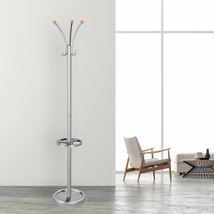 Kerkmann Garderobenständer Nina, 6095, Mit 6 Haken, Metall, Silber 4 Kerkmann Garderobenständer Nina, 6095, Mit 6 Haken, Metall, Silber – Bild 2