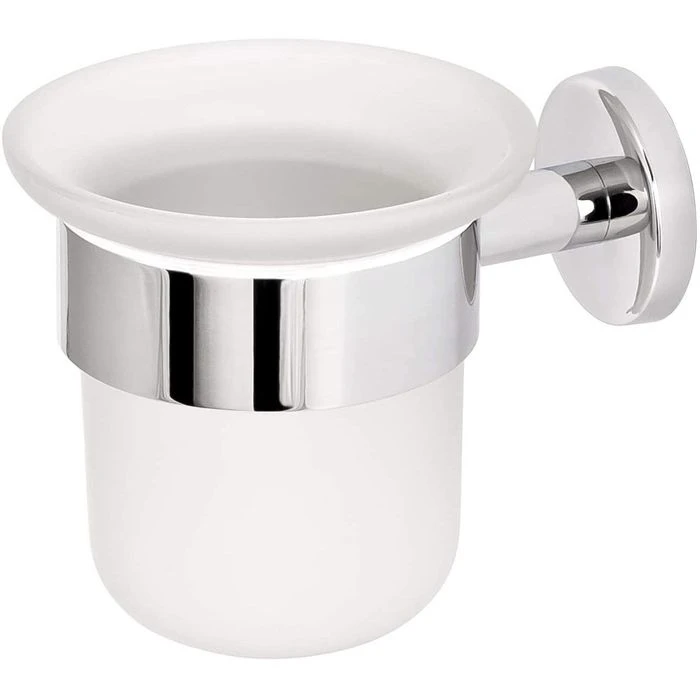 Bremermann WC-Bürste WC-Garnitur Lucente, Weiß, Bürstenhalter Aus Glas, Zur Wandmontage 5 Bremermann WC-Bürste WC-Garnitur Lucente, Weiß, Bürstenhalter Aus Glas, Zur Wandmontage – Bild 3