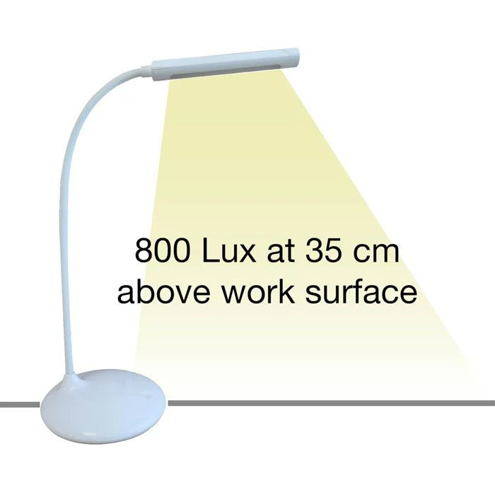 Unilux Schreibtischlampe Nelly LED, Dimmbar, Weiß, Mit Integriertem Akku, Standfuß 4 Unilux Schreibtischlampe Nelly LED, Dimmbar, Weiß, Mit Integriertem Akku, Standfuß – Bild 2