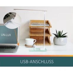Unilux Schreibtischlampe Popy LED, Dimmbar, Weiß, Mit Standfuß -Maul Shop ca62595d9df58716be68c89809eadc1a2f24544f schreibtischlampe unilux popy led