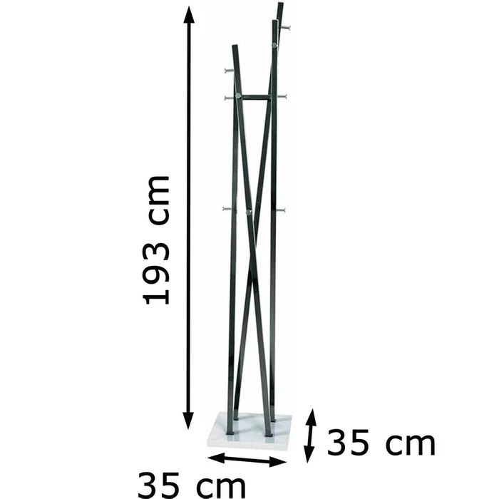 Haku-Möbel Garderobenständer 89887, Mit 12 Haken, Metall, Chrom Dunkel 5 Haku-Möbel Garderobenständer 89887, Mit 12 Haken, Metall, Chrom Dunkel – Bild 3