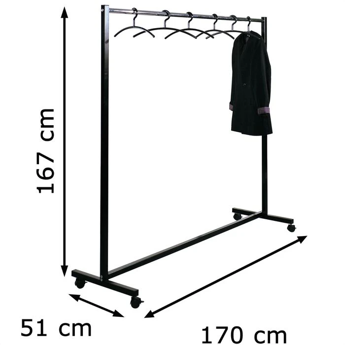 Kerkmann Garderobenständer 6012, Bis 60 Kg, Mit Rollen, Metall, Schwarz 6 Kerkmann Garderobenständer 6012, Bis 60 Kg, Mit Rollen, Metall, Schwarz – Bild 4