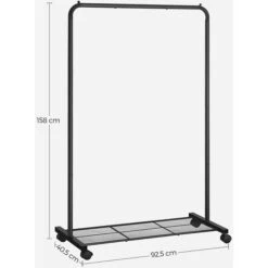 Songmics Garderobenständer HSR25BK, Bis 40 Kg, Mit Rollen & Ablage, Metall, Schwarz -Maul Shop cd320992ed0d6b09b95b665af11eee30a4bf2f9a garderobenstaender songmics hsr25bk bis 40 kg