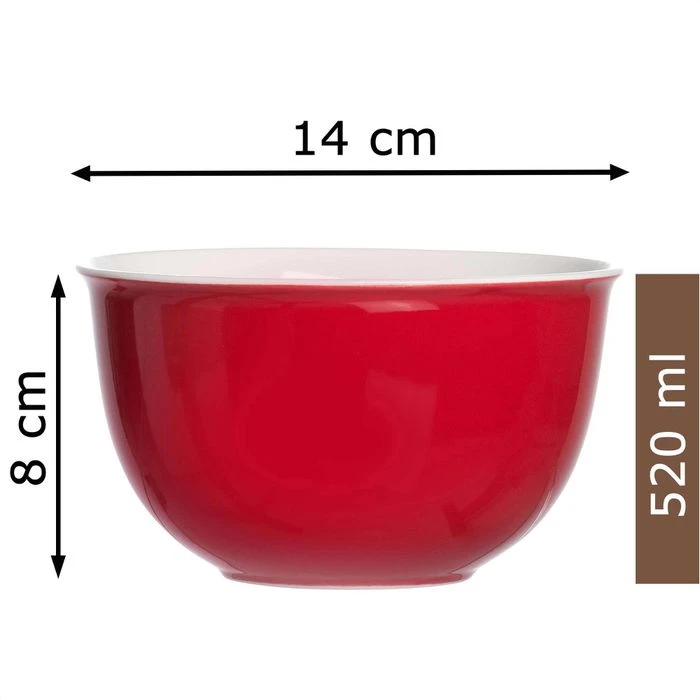 Ritzenhoff&Breker Müslischale Doppio, Porzellan, Rot, 14cm, Set, 6 Stück 4 Ritzenhoff&Breker Müslischale Doppio, Porzellan, Rot, 14cm, Set, 6 Stück – Bild 2