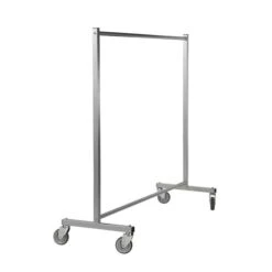 Kongamek Garderobenständer KM113700B, Bis 150 Kg, Mit Rollen, Davon 2 Feststellbar, Metall, Grau