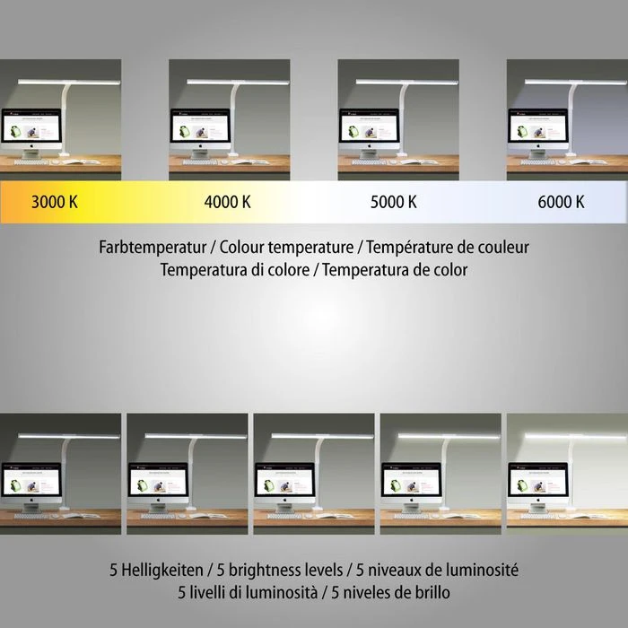 FeinTech Schreibtischlampe LTL00321, Tischklemme, Dimmbar, Schwarz 8 FeinTech Schreibtischlampe LTL00321, Tischklemme, Dimmbar, Schwarz – Bild 6