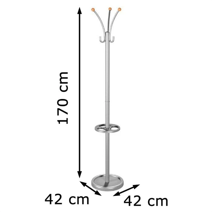 Kerkmann Garderobenständer Nina, 6095, Mit 6 Haken, Metall, Silber 7 Kerkmann Garderobenständer Nina, 6095, Mit 6 Haken, Metall, Silber – Bild 5