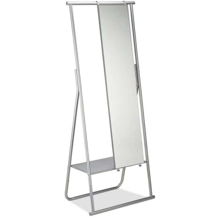 Relaxdays Garderobenständer 10022580, Mit Ablage & Spiegel, Metall, Silber 3 Relaxdays Garderobenständer 10022580, Mit Ablage & Spiegel, Metall, Silber