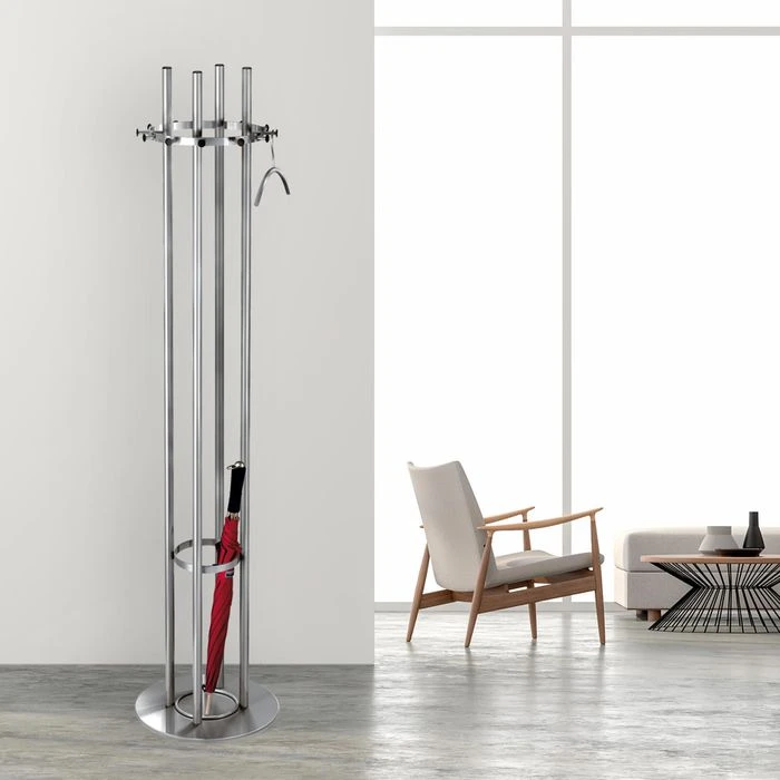 Kerkmann Garderobenständer Aristo, 6045, Mit 12 Haken, Edelstahl, Silber 4 Kerkmann Garderobenständer Aristo, 6045, Mit 12 Haken, Edelstahl, Silber – Bild 2