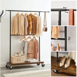 Vasagle Garderobenständer RGR111B01, Vintage, Rollen & Ablage, Ausziehbar, Metall / Holz, Braun 13 Vasagle Garderobenständer RGR111B01, Vintage, Rollen & Ablage, Ausziehbar, Metall / Holz, Braun -Maul Shop daa3d8ef732512eddbe91834a27b5a495713512a garderobenstaender vasagle rgr111b01 vintage