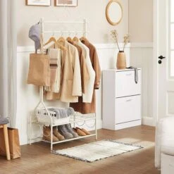 Songmics Garderobenständer HSR07W, Mit Schuhablage, Metall, Weiß 12 Songmics Garderobenständer HSR07W, Mit Schuhablage, Metall, Weiß -Maul Shop e01591a894ffd72c2edee03481d412227b895f64 garderobenstaender songmics hsr07w