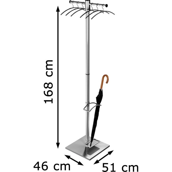 Kerkmann Garderobenständer G12E, 6906, Mit 6 Kleiderbügeln, Edelstahl, Silber 7 Kerkmann Garderobenständer G12E, 6906, Mit 6 Kleiderbügeln, Edelstahl, Silber – Bild 5
