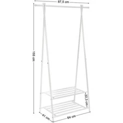 Songmics Garderobenständer HSR05W, Mit Schuhablage, Metall, Weiß -Maul Shop e5287f531c53d095b4fe14fc3326081a48a215ec garderobenstaender songmics hsr05w