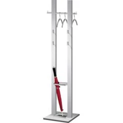 Kerkmann Garderobenständer M25, 6105, Mit 8 Haken, Metall, Alusilber