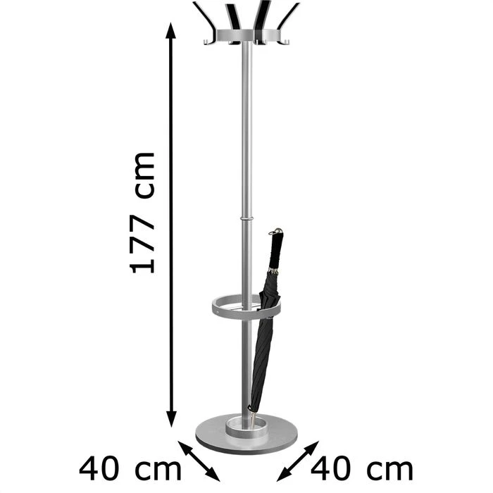 Kerkmann Garderobenständer New Public, 6284, Mit 12 Haken, Metall, Silber / Schwarz 7 Kerkmann Garderobenständer New Public, 6284, Mit 12 Haken, Metall, Silber / Schwarz – Bild 5