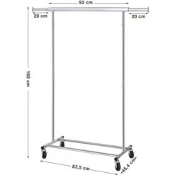 Songmics Garderobenständer HSR13S, Bis 90 Kg, Mit Rollen, Ausziehbar, Metall, Silber -Maul Shop ef83f583cdbe5b119248821c6d804ca540c67535 garderobenstaender songmics hsr13s bis 90 kg