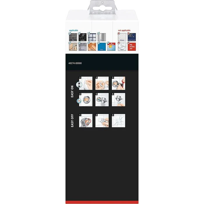 Tesa WC-Bürste Loxx, Weiß / Chrom, Bürstenhalter Aus Glas, Zur Wandmontage 5 Tesa WC-Bürste Loxx, Weiß / Chrom, Bürstenhalter Aus Glas, Zur Wandmontage – Bild 3