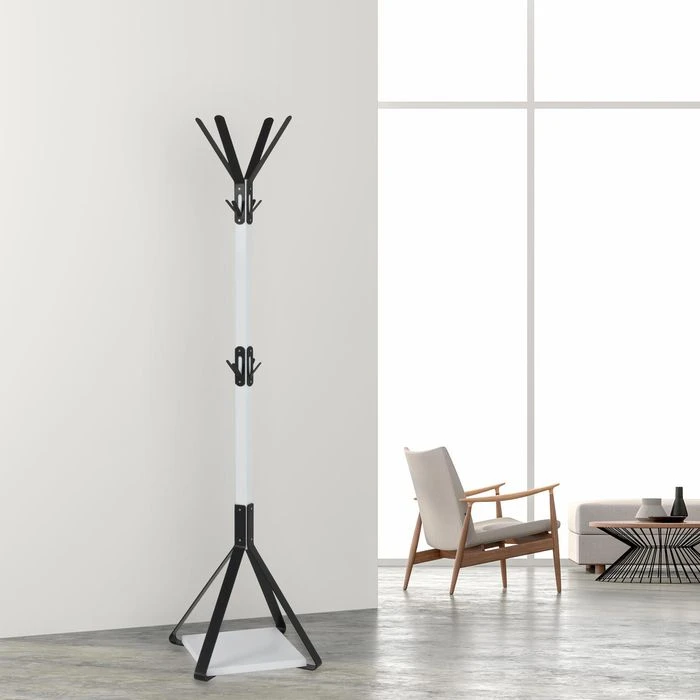 Haku-Möbel Garderobenständer 13363, Mit 12 Haken, Metall, Weiß / Schwarz 4 Haku-Möbel Garderobenständer 13363, Mit 12 Haken, Metall, Weiß / Schwarz – Bild 2
