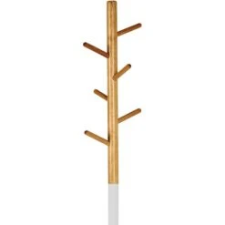 Haku-Möbel Garderobenständer 14386, Mit 6 Haken, Metall / Massivholz, Weiß / Natur -Maul Shop fa89140a4abfef3692022116e74abd44011b4316 garderobenstaender haku moebel 14386