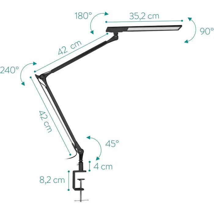 Navaris Schreibtischlampe LED, Tischklemme, Dimmbar, Schwarz 8 Navaris Schreibtischlampe LED, Tischklemme, Dimmbar, Schwarz – Bild 6
